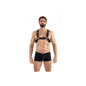 Harnais homme simili cuir avec sangles croisées dans le dos 
